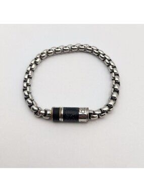 Louis Vuitton Monogram Eclipse Chain Bracelet Silver